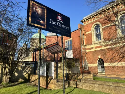 The Oratory is the opposite side of Plough & Harrow Road
