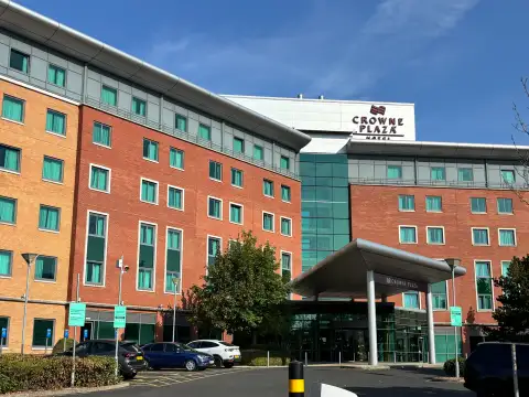 Crowne Plaza Birmingham Nec by IHG modern hotel exterior and entrance