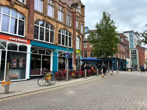 The hotel sits amongst some pleasant bars, cafes and restaurants. John Bright street has a pleasant feel to it.