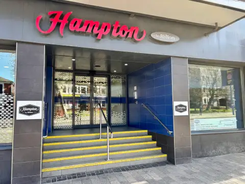 Hampton by Hilton Birmingham Broad Street entrance 