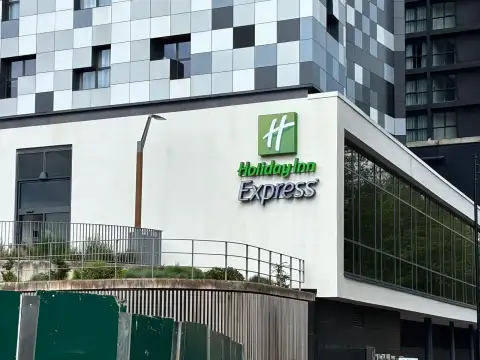 Holiday Inn Express Birmingham City Centre as seen from the Holliday street/Bridge street junction. 
