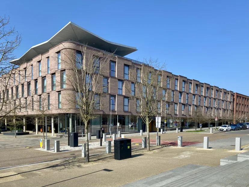 Modern lobby entrance of Hyatt Centric Cambridge hotel with contemporary design and welcoming atmosphere