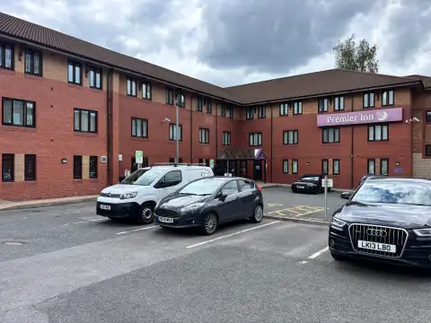 Premier Inn Birmingham City Centre Broad Street car park and reception entrance. 