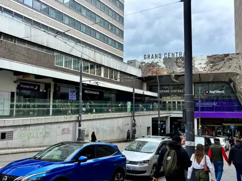 The ramp, the Premier Inn, McDonald’s and the entrance to Grand Central.
