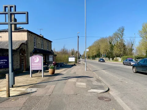 Perspective view of the hotel looking north away from the city.